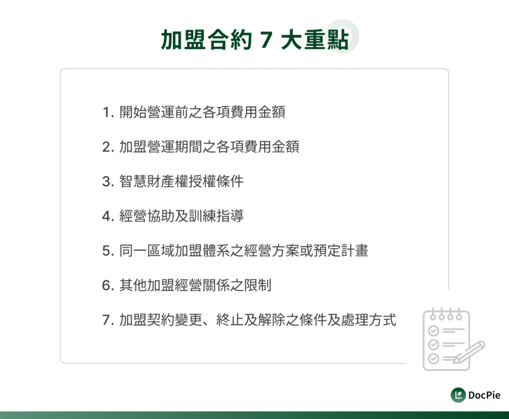 加盟合約 7 大重點