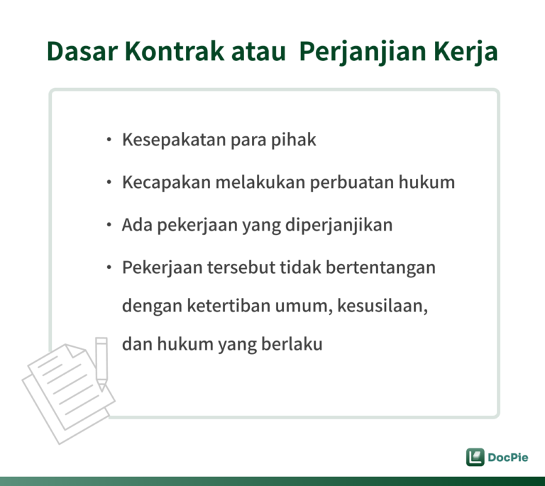 Dasar Kontrak atau Perjanjian Kerja