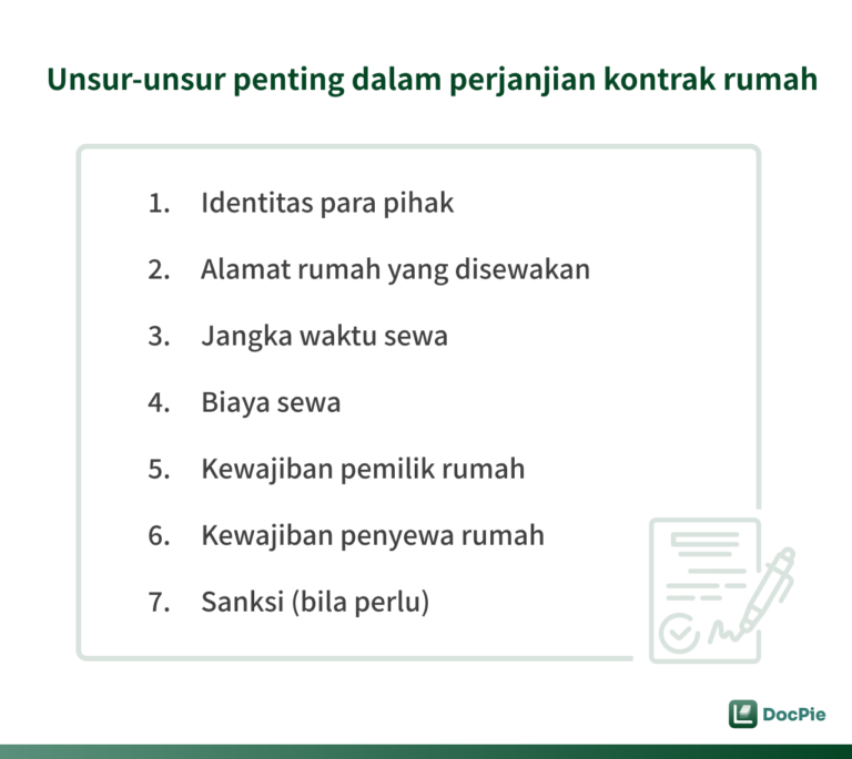 Unsur-unsur penting dalam perjanjian kontrak rumah